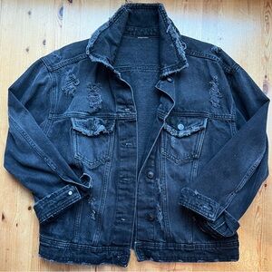 Black Jean Jacket Classic Trucker Design